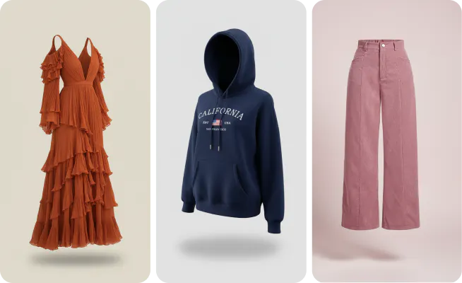 A grid of different apparel types