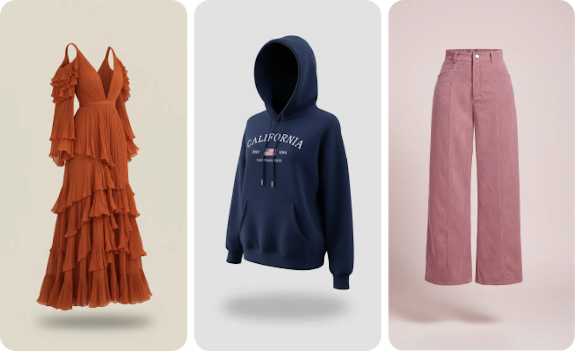 A grid of different apparel types