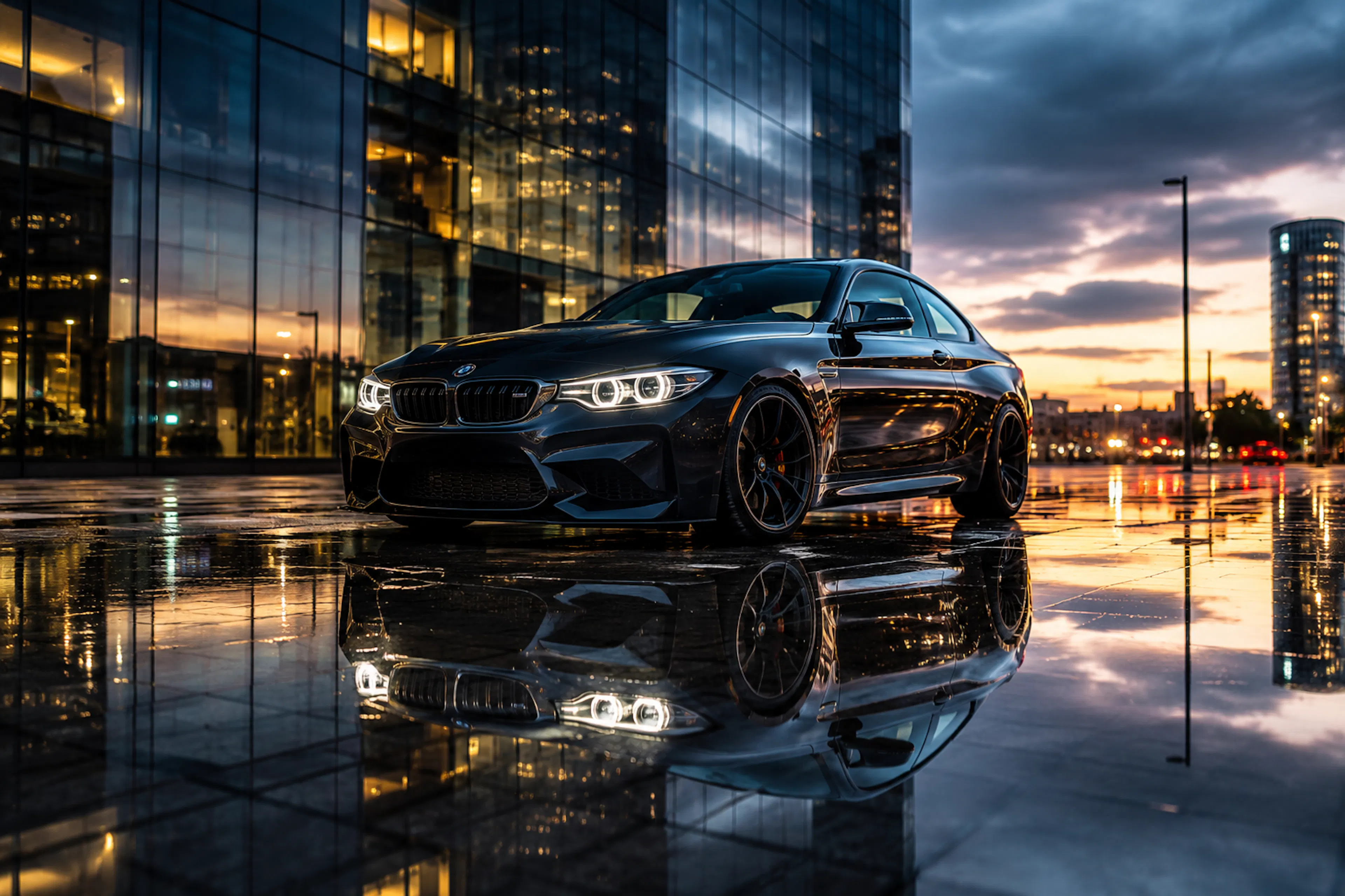 car reflection photography