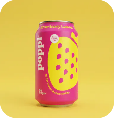 A solid background shot of a drink can