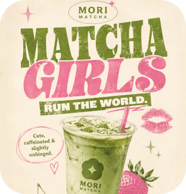 A social poster for a new matcha drink