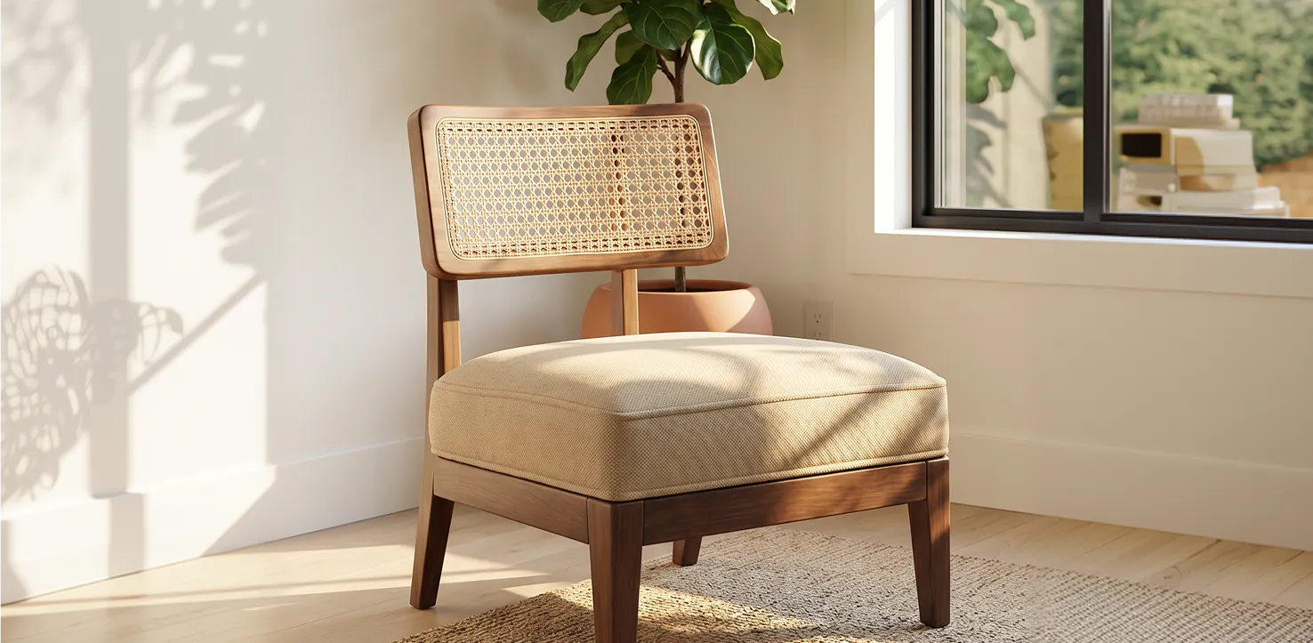 An aesthetic image of a chair in modern chic interiors