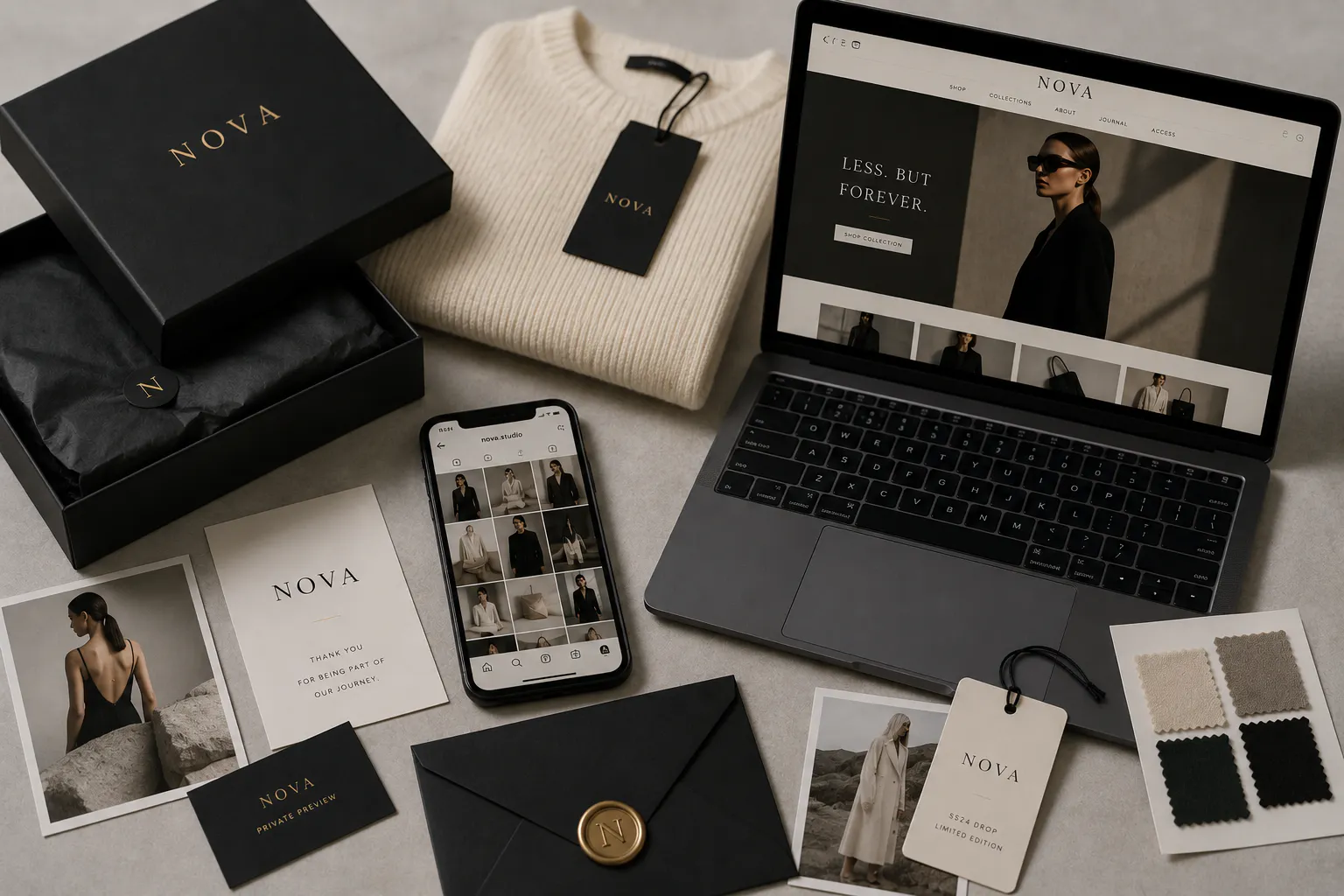luxury clothing brand moodboard