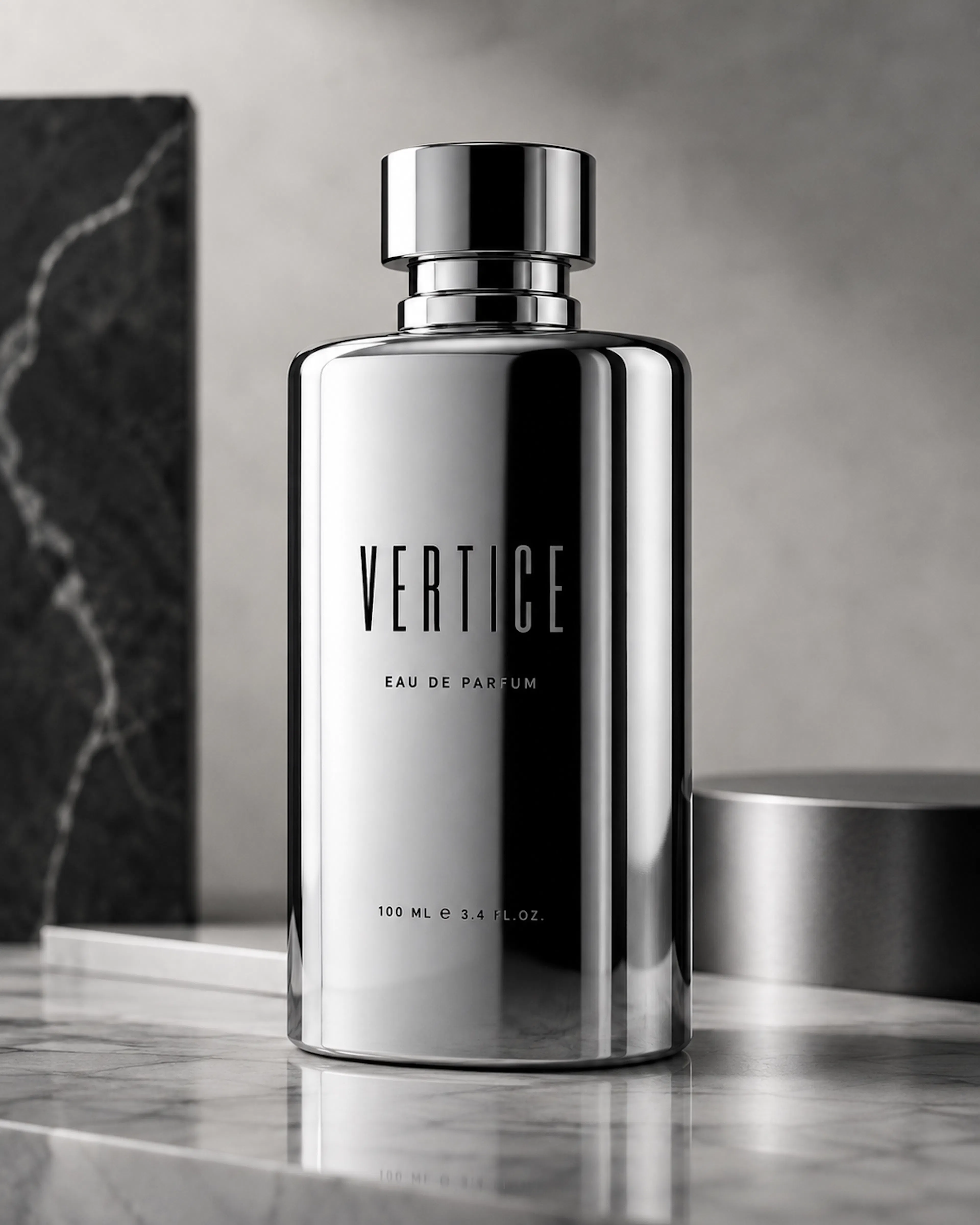 chrome finish perfume bottle packaging