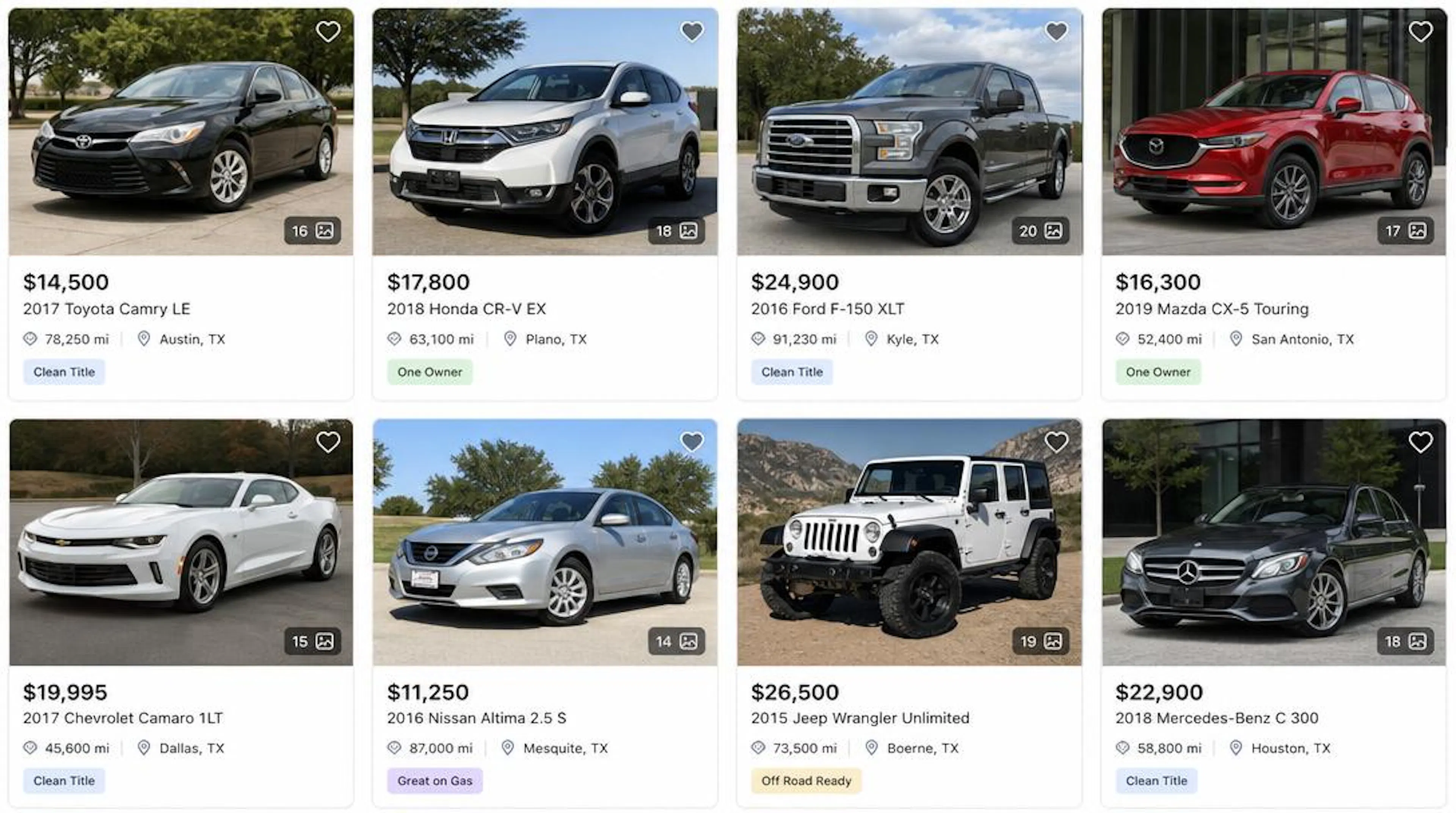 Create listing images for automotives