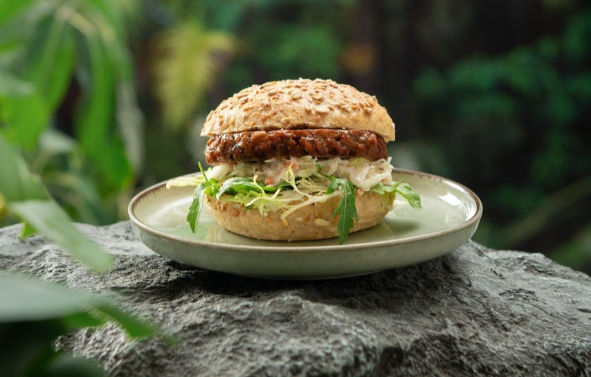 Close-up van de Olifantastische Burger