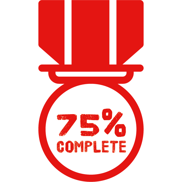 75% badge