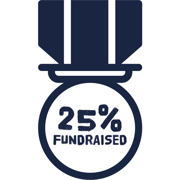 25% fundraised badge