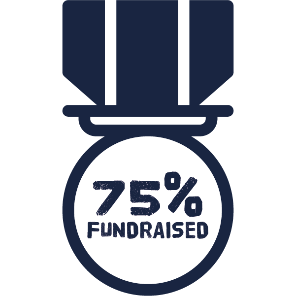 75% fundraised badge