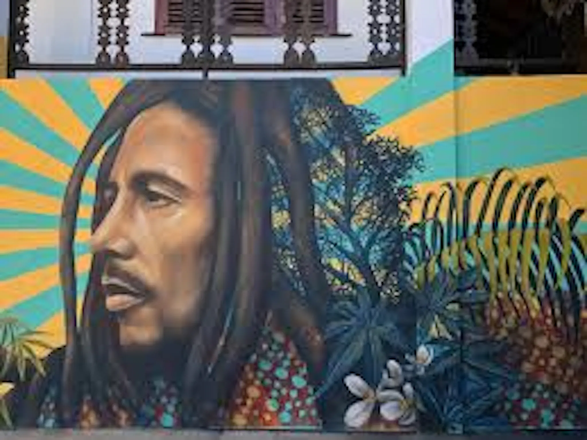 Murale nella casa natale di Bob Marley
