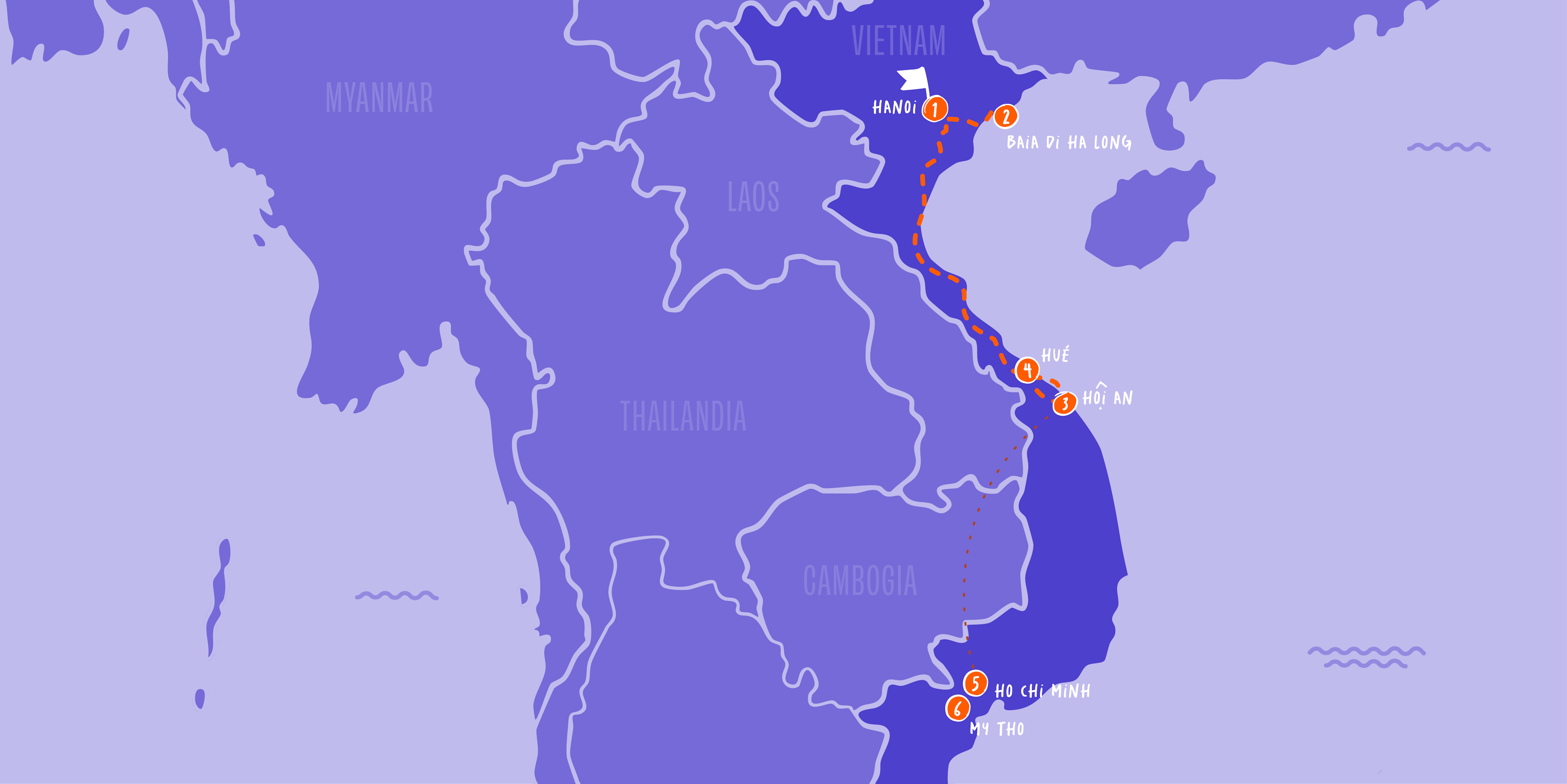Mappa del Vietnam Tour