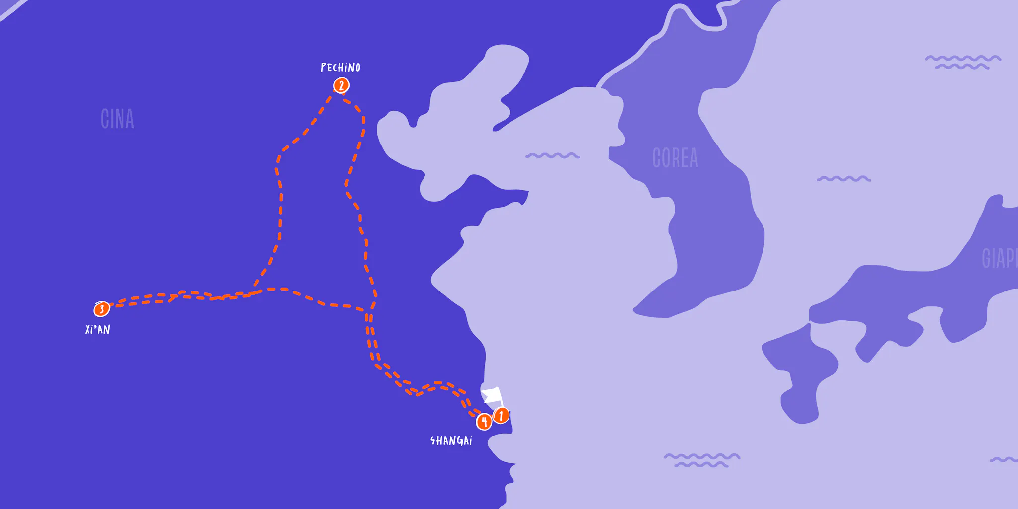 Mappa del Cina Tour