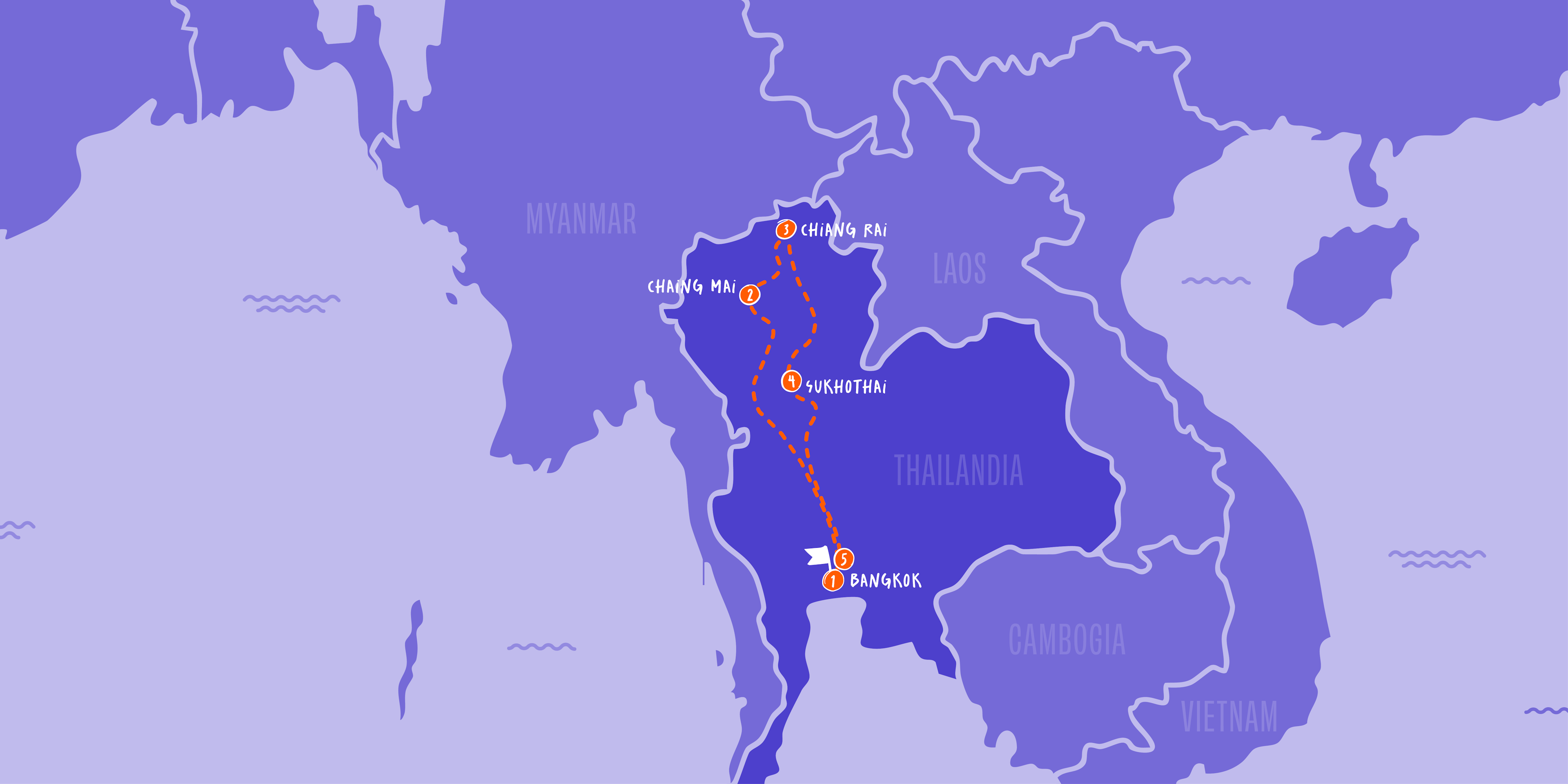 mappa thilandia tour utravel