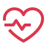 Icon of a heart with EKG symbol in the middle