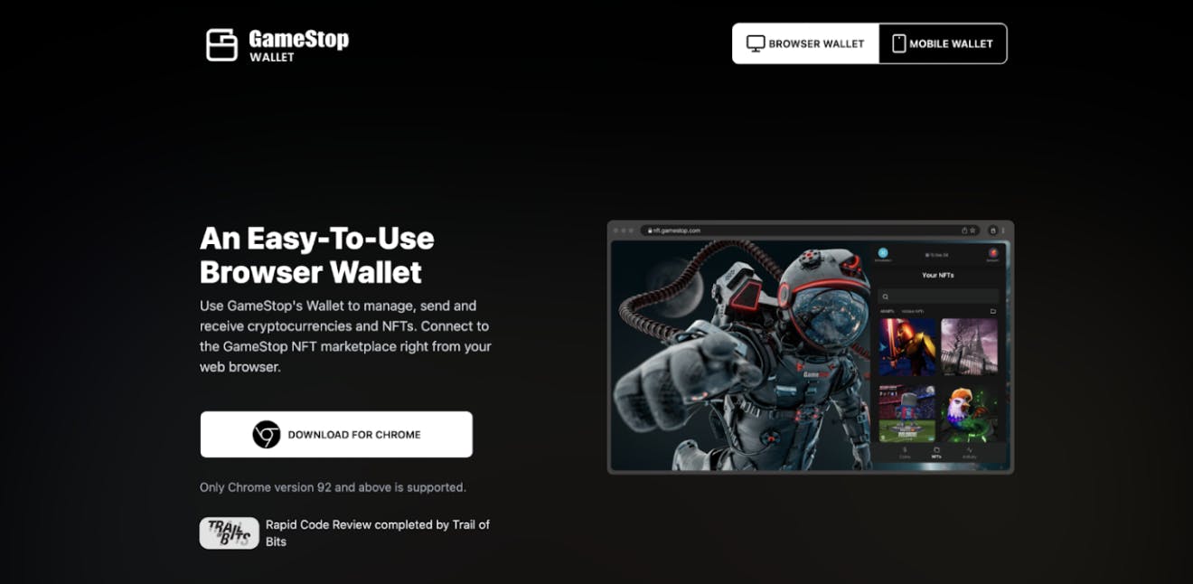 GameStop Wallet site