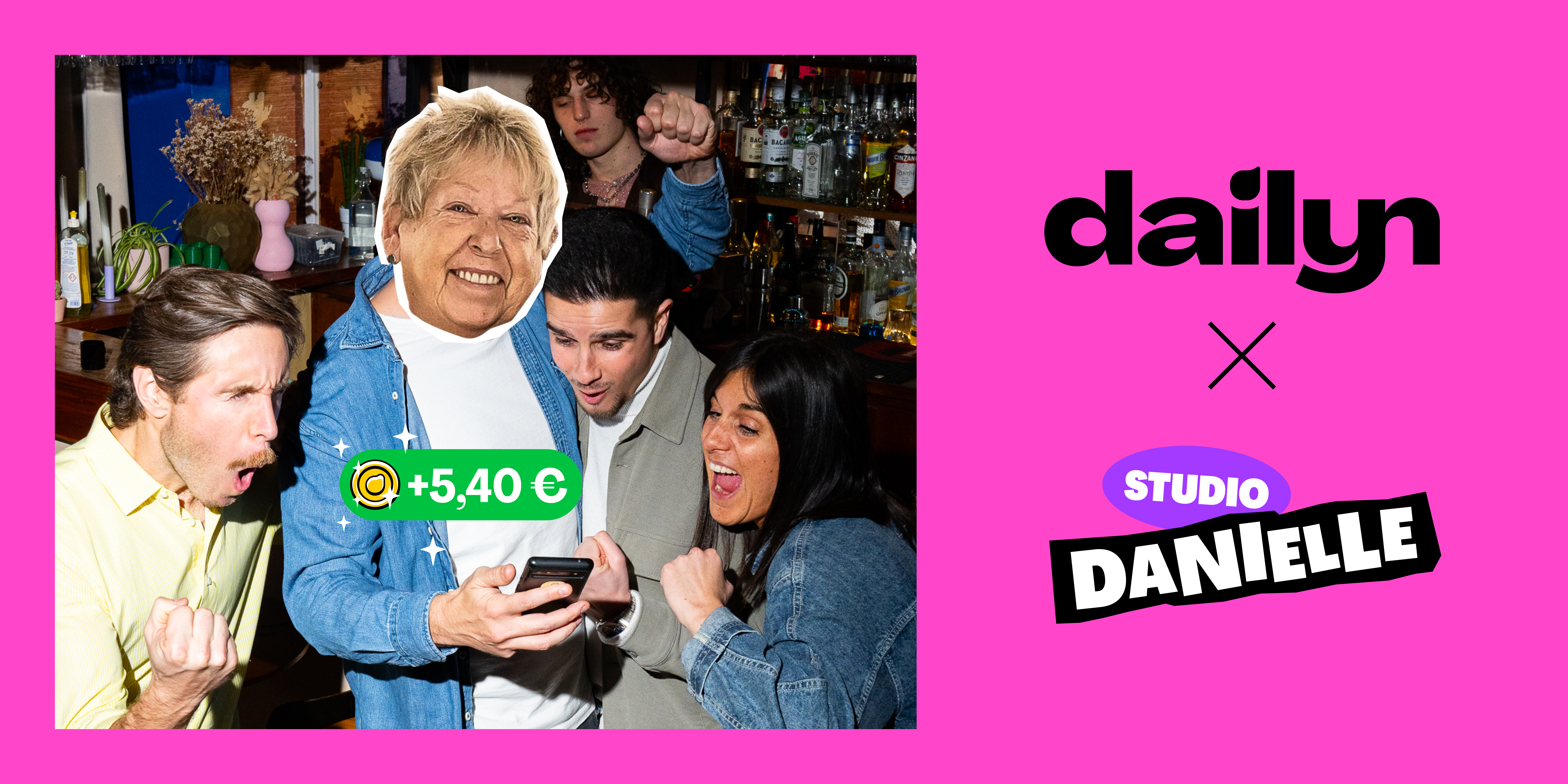Bannière publicitaire rose