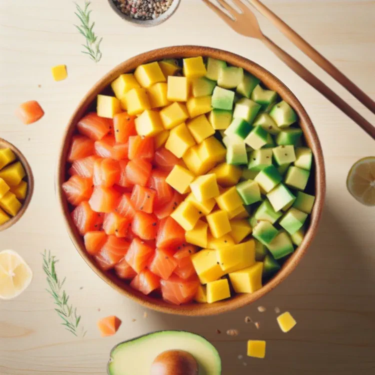 Bowl de saumon mangue et avocat frais