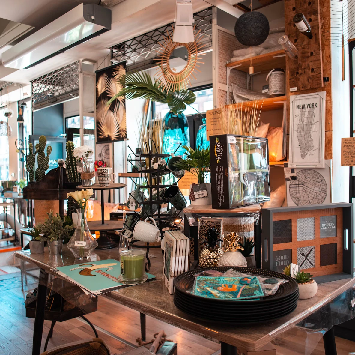 Intérieur de café boutique avec chaises