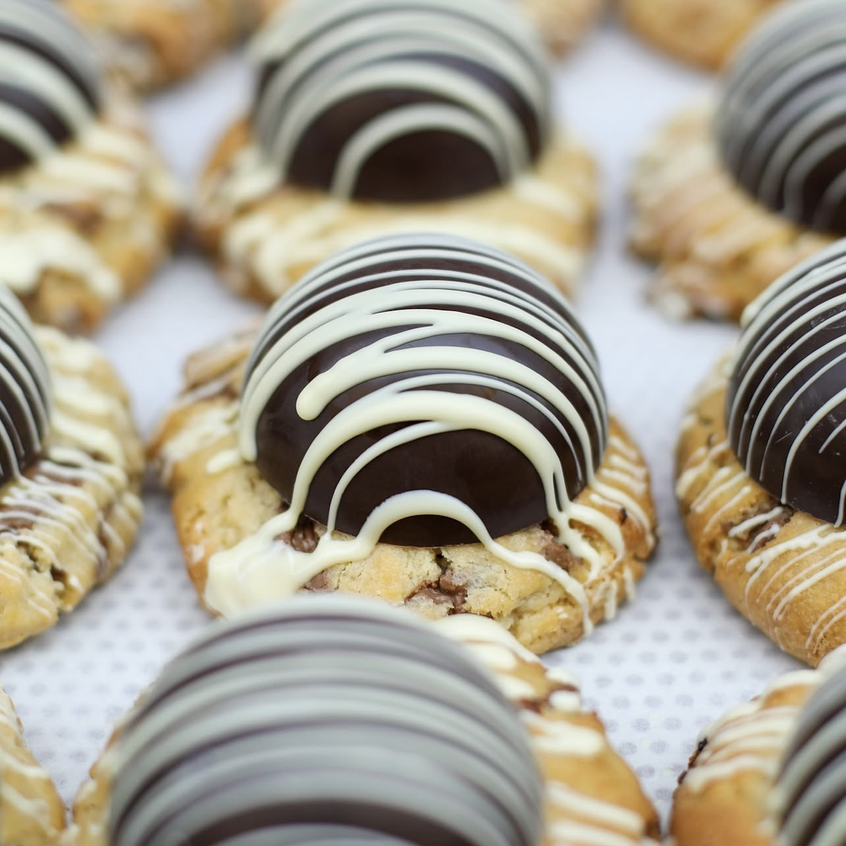 Cookies avec dome de chocolat noir