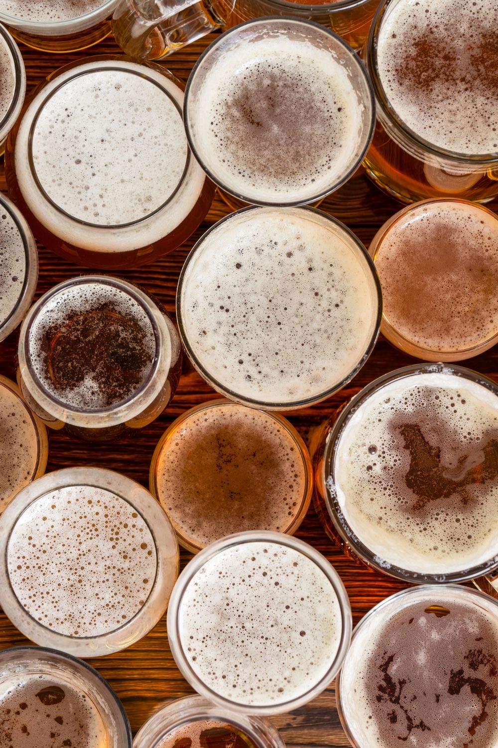 Plusieurs bières vu de haut