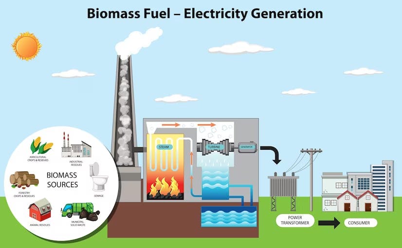 desenho da geração da energia por biomassa