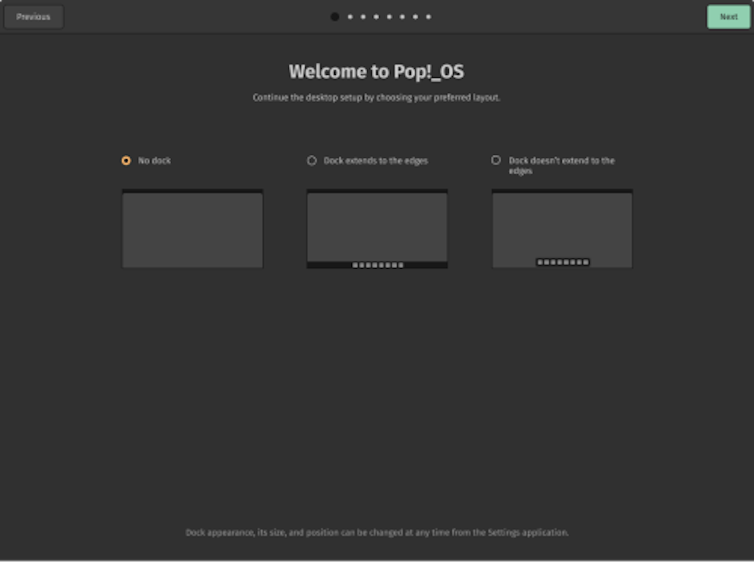 Welcome to Pop!_OS onboarding screen