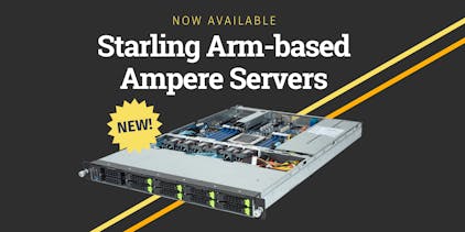 Photo of the new Starling Arm-based Ampere Server and its internals.