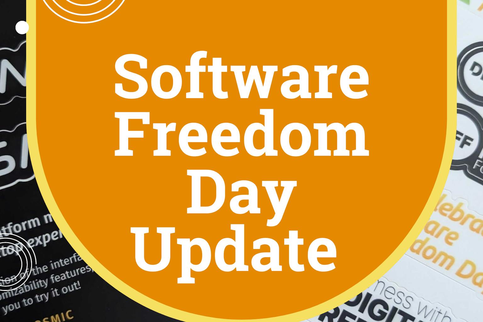 software freedom day update with stickers on the sides