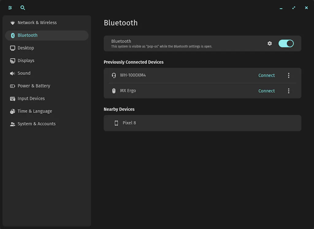 Rilasciato COSMIC Alpha 2 9 Impostazioni Bluetooth