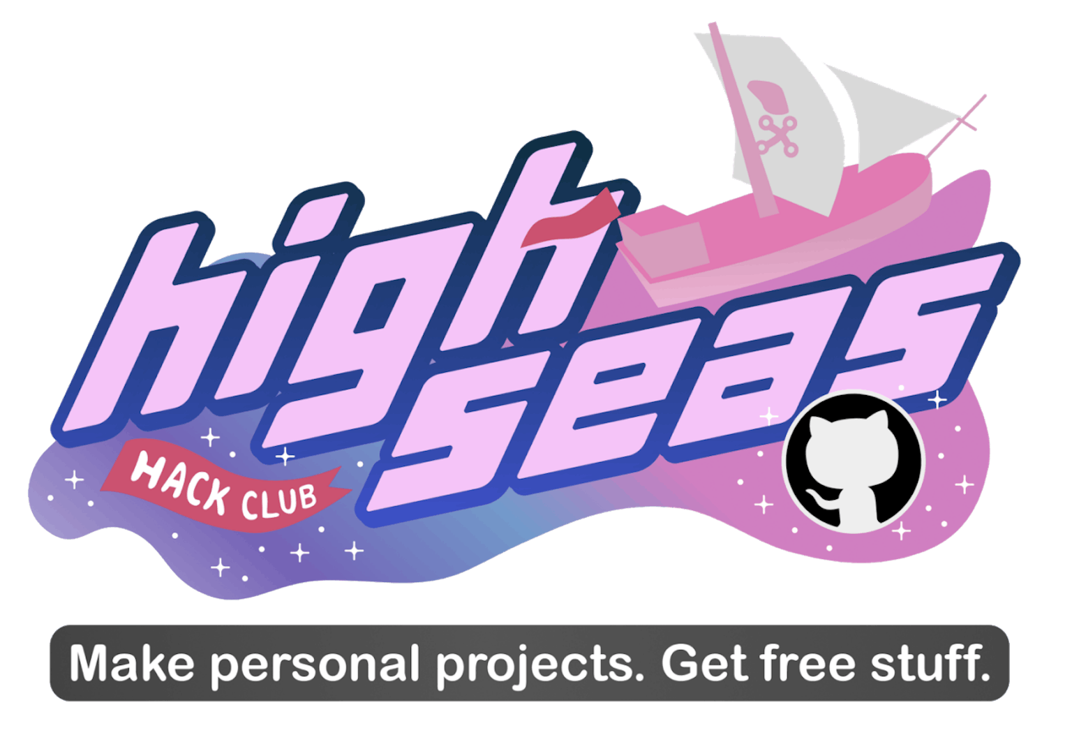Hack club high seas design featuring the Github logo