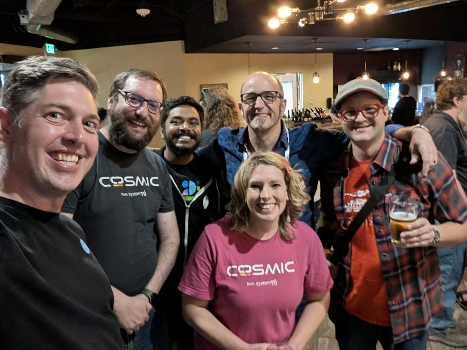 Group photo at System76 OS Summit After Party
