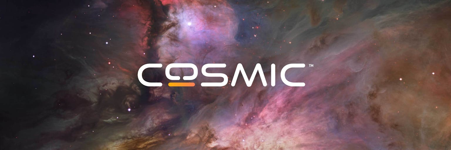 COSMIC header with outer space background