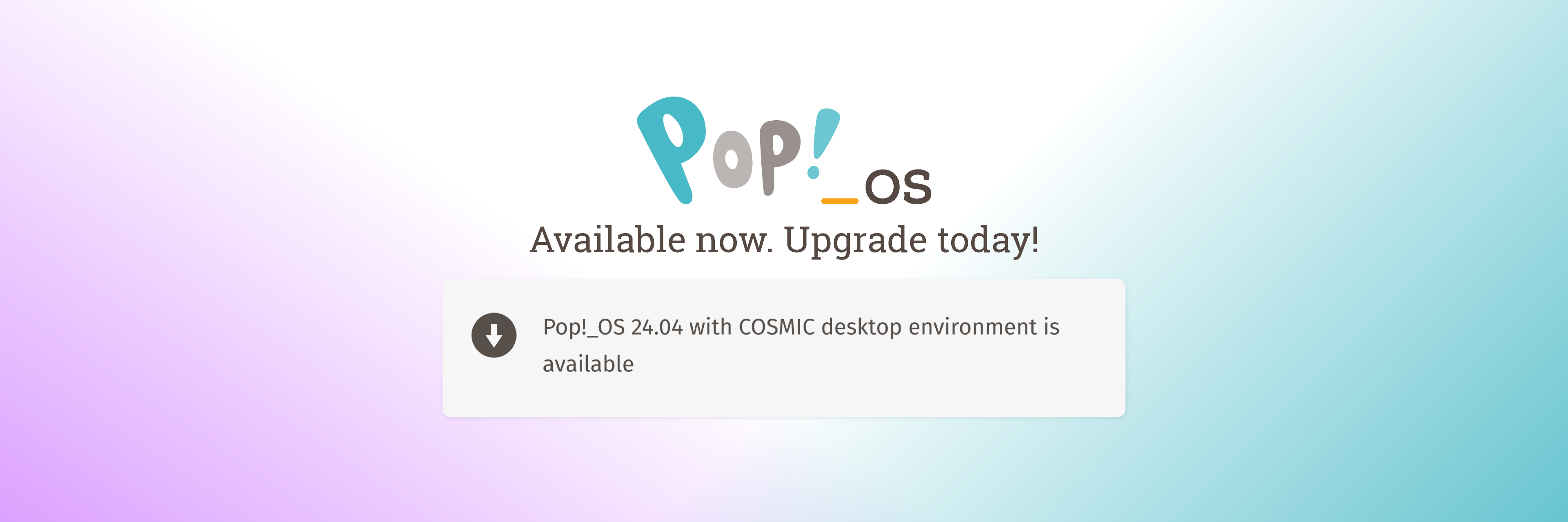 Pop!_OS: Available now. Upgrade today! Pop!_OS 24.04 with COSMIC desktop environment is available