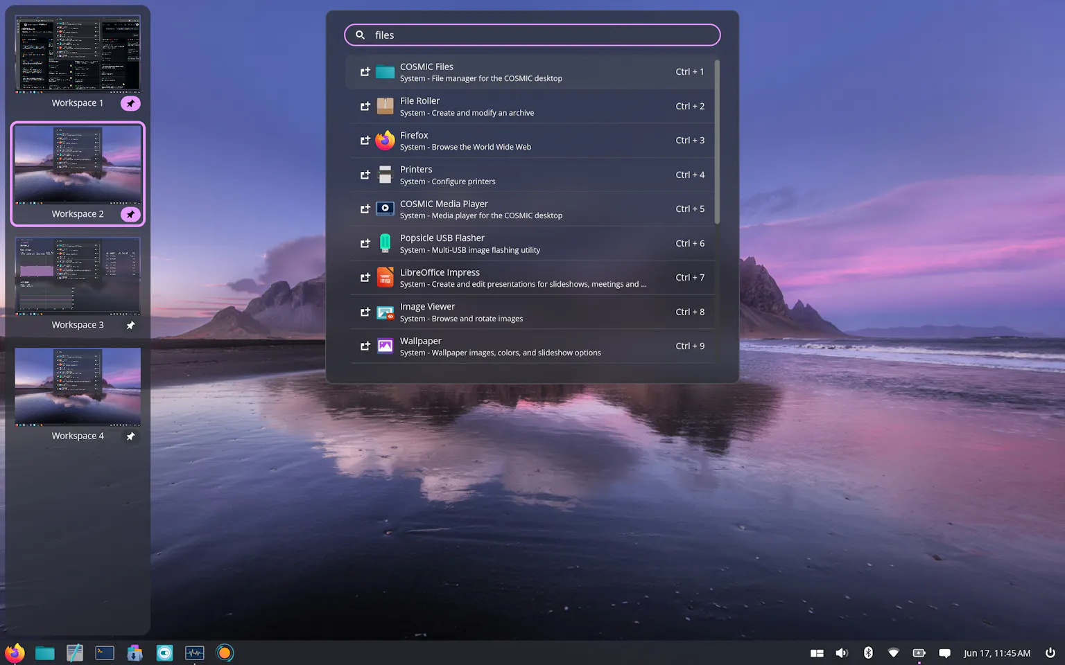 Launcher search feature in COSMIC DE