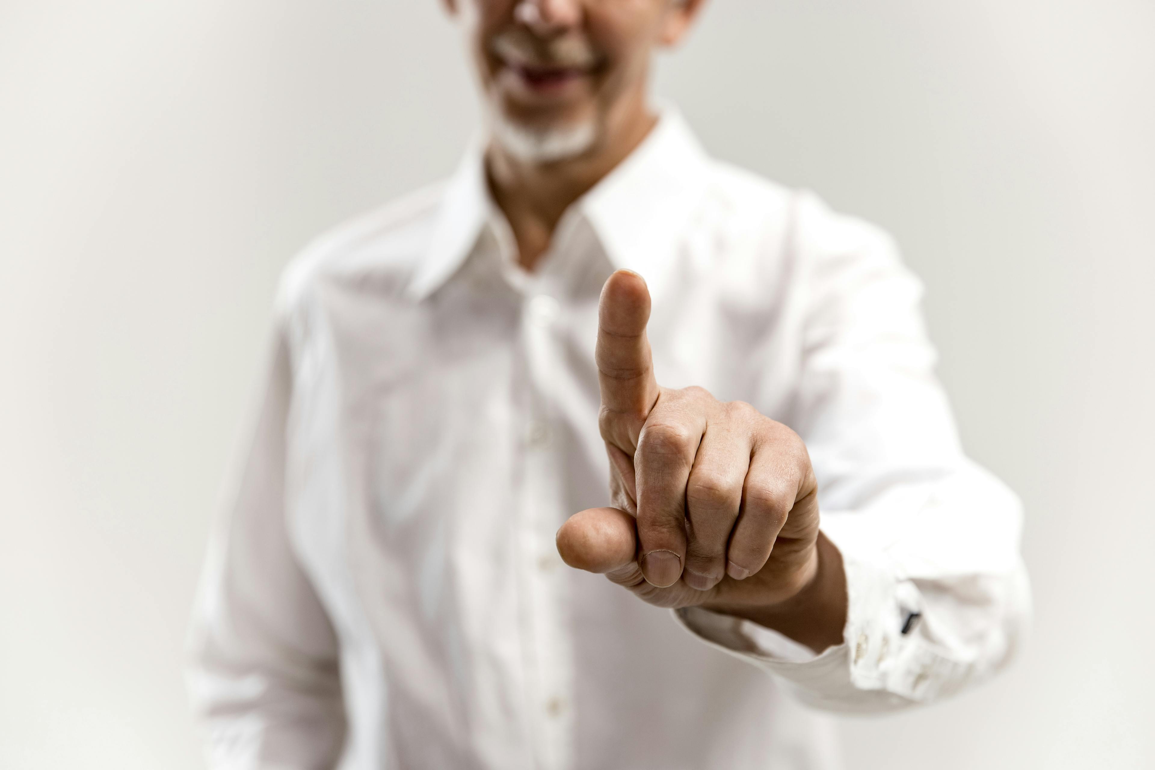 man touching