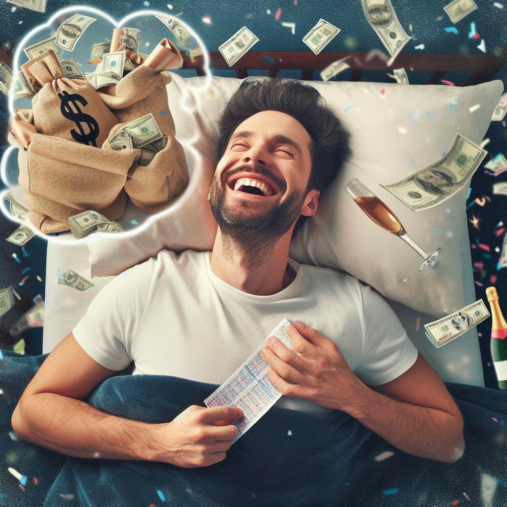 Hombre soñando con dinero