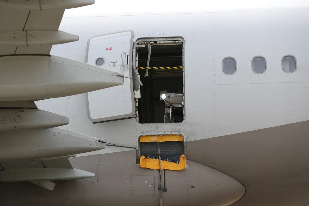 The plane's door opened