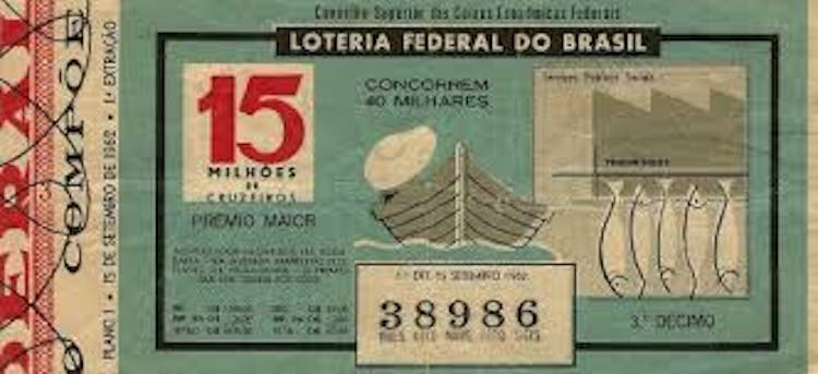 Boleto de lotería antiguo