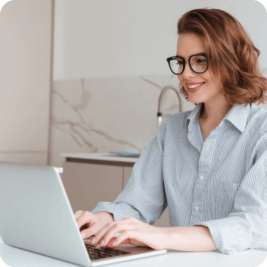 Woman typing