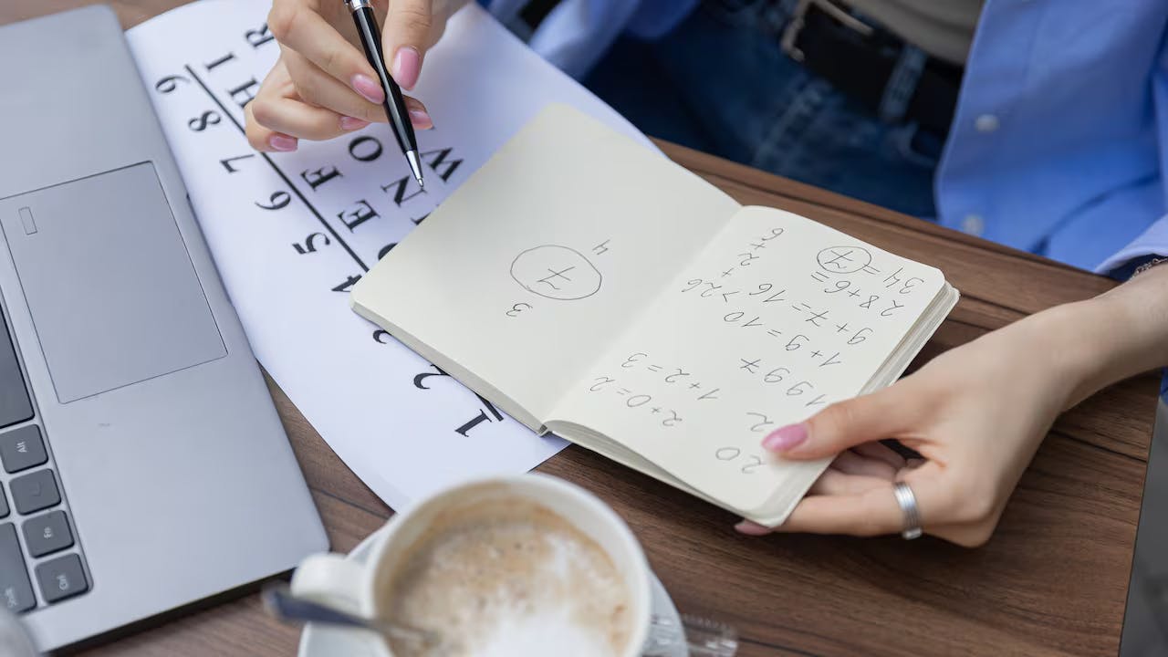 Woman practicing numerology