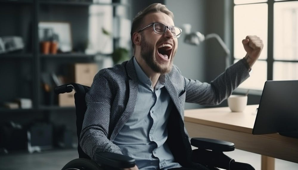 Homem feliz no trabalho