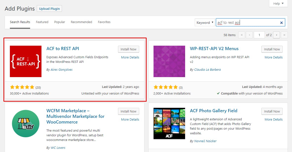 ACF to REST API plugin