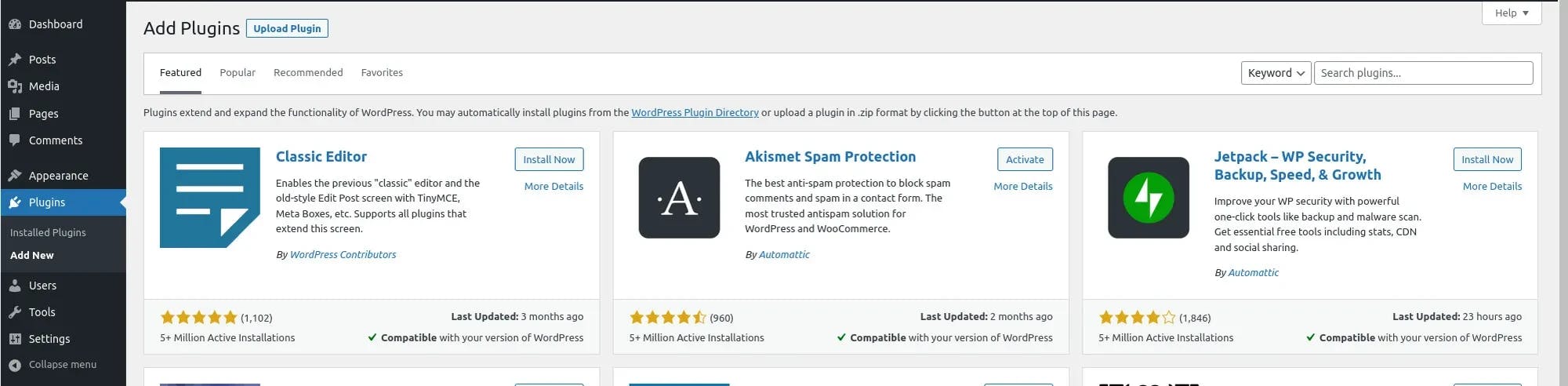 Pesquisa plugin wordpress