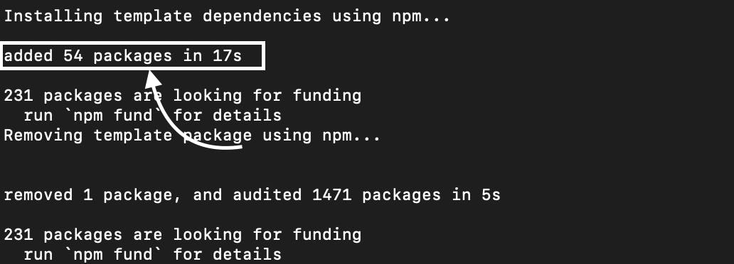 Tempo de criação do app ao executar npx create-react-app
