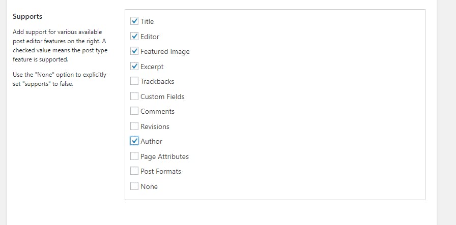 Selecione os checkbox aos quais tera suporte