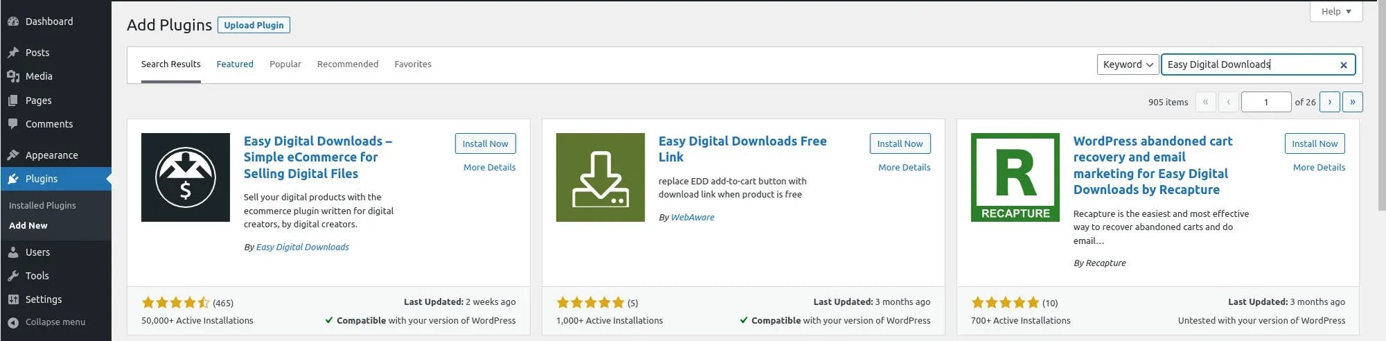 Instalar plugin wordpress
