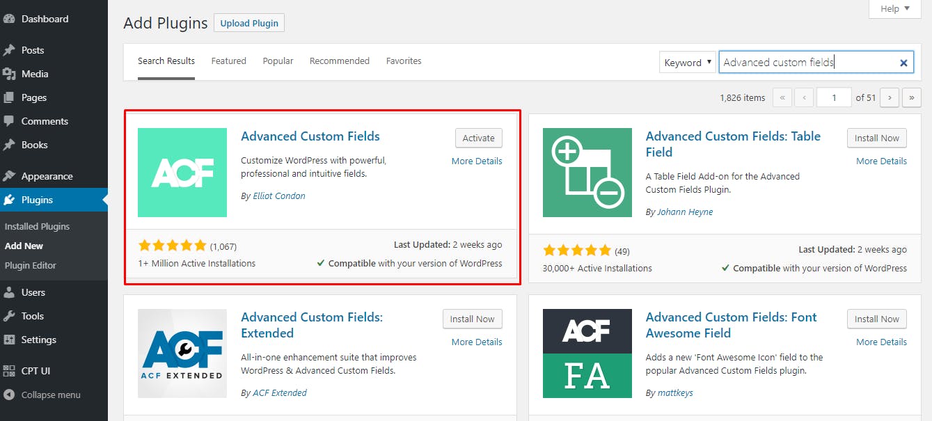 ACF plugin