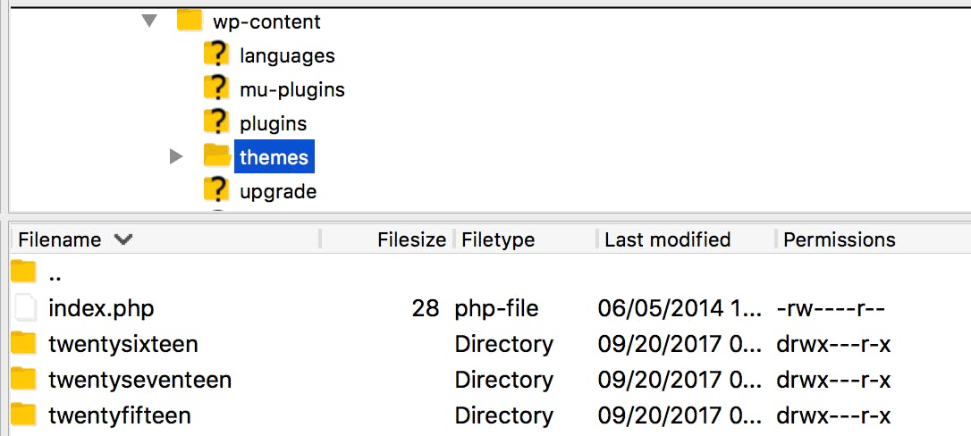 Interface filezilla