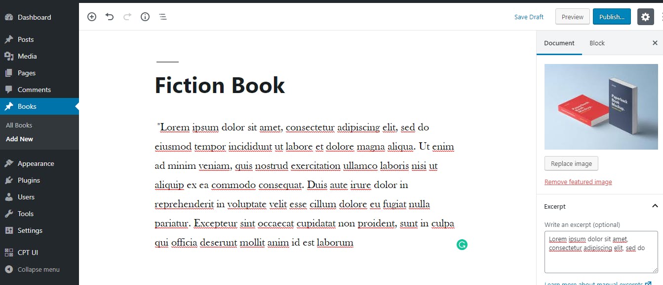 Exemplo de novo Book