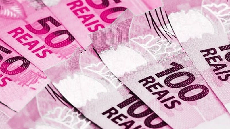 NOTAS DE PAPEL DA MOEDA BRASILEIRA REAL